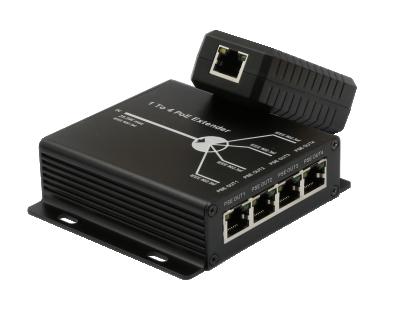 China LACP Passive 4 Port 10/100mbps IEEE802.3af POE Extender/Repeater for IP Camera System, extend for another 120 meters for sale