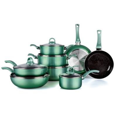 China Indian industrial multifunctional cheap aluminum kitchen stick ceramic cookware set viable non cooking utensils pots for baking for sale