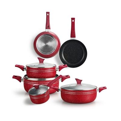 China Industrial quality stick cookware set cookware set industrial earthenware kitchen viable new suppliers non pay attention set for sale