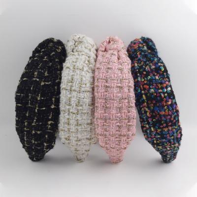 China Solid Color Tall Women's Simple Fashion Unique Fashion Hair Accessories Tied Knotted Elastic Hair Bands for sale