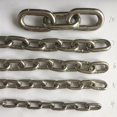 China Drag Chain SS304 Stainless Steel Short Link Chain DIN5685A Link Chain for sale