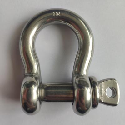 China SS304 SS316 Heavy Industry Stainless Steel European Bow Shackle for sale