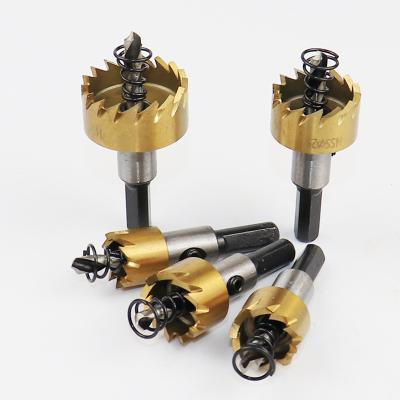 China Metal Drilling 5 Pcs 16-30mm HSS Hole Saw Set Titanium Coated Drill Bit Drilling Crown For Metal Alloy Stainless Steel Wood Cutting Tool for sale