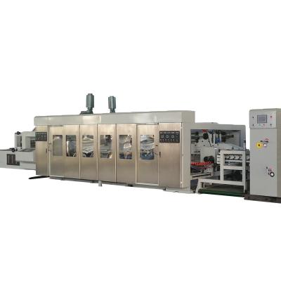 China Hotels 2/3/4 color high speed flexo printing corrugated slotting machine / box machinery folder gluer for sale