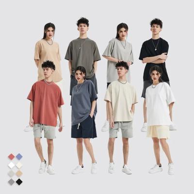 China Ziyi Men's T-shirts QUICK DRY drop to shoulder 300G heavy high quality washed men's unisex short sleeve T-shirt for sale