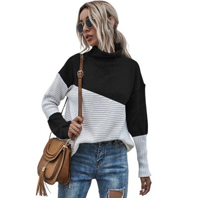 China Autumn And Winter Women New Breathable Style Contrast Sweater Loose Sweater for sale