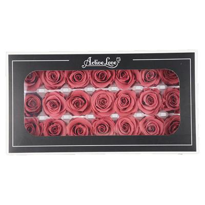 China Natural Touch A Grade 2~3cm Eternal Rose Artificial Flowers Rose Heads Dried Red Roses Gift for sale