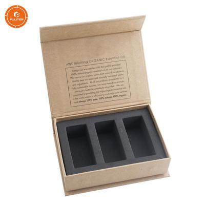 China 3 Bottles 10/30ml Handmade Essential Oil Magnetic Box Paper Packaging With Sponge Layer for sale