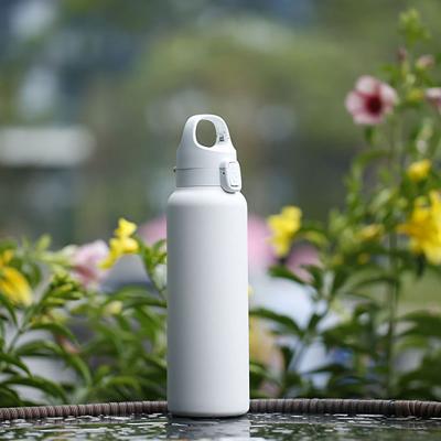 China Sport 20oZ Double Wall Insulated Wide Mouth Vacuum Water Bottle White Durable Double Walled for sale