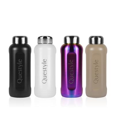 China Sustainable Square Sports Vacuum Flask Wall Stainless Steel Thermos Double Insulated Water Bottle Flask With Carry Ring for sale