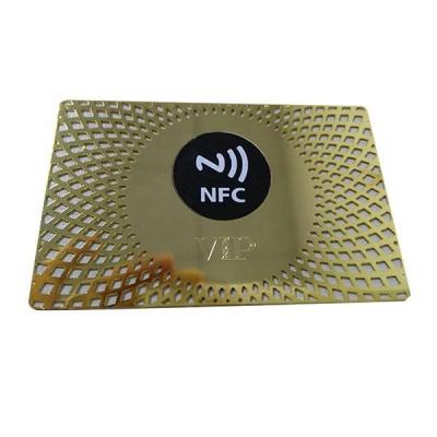 China Hot popular luxury waterproof/waterproof metal nfc card 13.56mhz N-TAG 213 metal nfc business card for sale