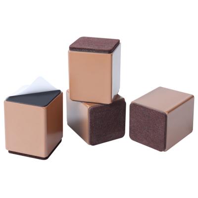 China Modern Simplicity Good Price New Product Heavy Duty Furniture Risers Brown Cuboid Step Up Furniture Riser Blocks For Beds for sale