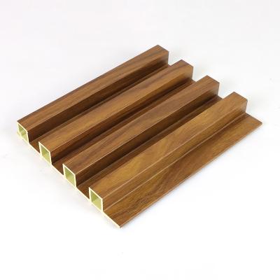 China Eco - Friendly Bamboo Wood Composite Wall Panel Grill Fluted Slat Cladding Home Decor Wall Design for sale