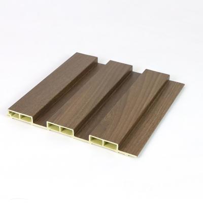 China Indoor Plastic Composite Panel 204*16mm Walnut Board Composite Wood Cladding In Warm Wood Eco-friendly Wood for sale