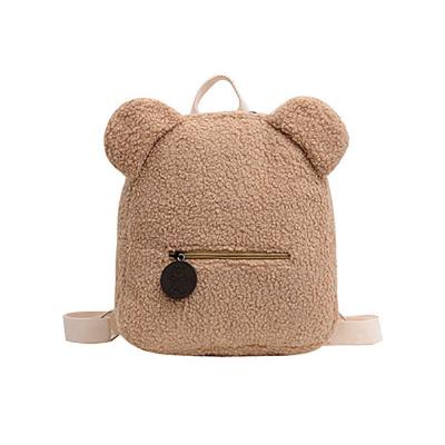 China Custom Teddy Plush Backpack Cartoon Toddler Boys Girls BookBag Kids Schoolbag Children Small School Backpack Lovely Custom Lamb Fleece for sale