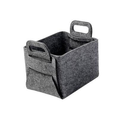 China Portable Durable Folding Children's Toys Household Bin Closet Clothing Factory Organizer Laundry Felt Storage Basket Miscellaneous Custom for sale