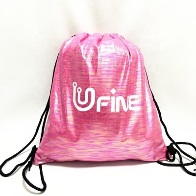 China Fashion Fashion Promotional Women Backpack Custom Hologram Laser Holographic PU Leather Drawstring Bag Sneaker Or Travel Bag for sale