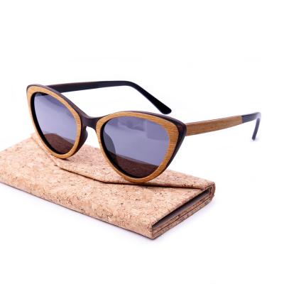 China Fashion Sunglasses Custom Logo Handmade Wooden Frame Ebony Maple UV400 Polarized Classic Wood Cat Eye Sunglasses Women Sun Glass Ladies for sale