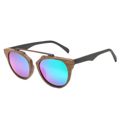 China High Quality Fashion Sunglasses Brand Designer Cat Eye Sun Glasses Wood Grain UV400 Driving Acetate Polarized Sunglasses For Women Men for sale