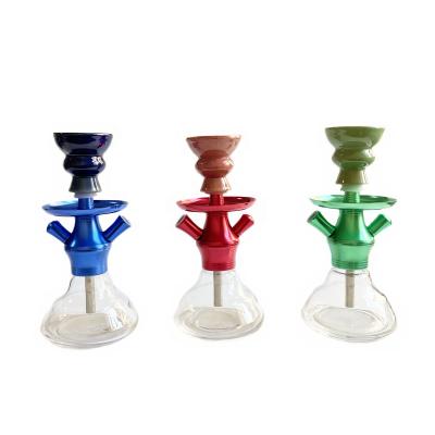 China New design hot sale small portable glass hookah shisha easy smoking aluminum hookah for sale