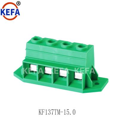 China PCB Terminal Block Pitch 15.0mm Pin Header Extended Power Vertical Double Row High Voltage Pin With Mounting Hole KF137TM-15.0 KF137TM-15.0 for sale