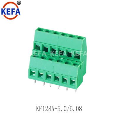 China 2 Row Flange KF128A-5.0/5.08 PCB Connector Brass Terminal KF128A-5.0/5.08 for sale