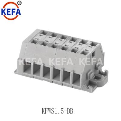 China Screwless A.W.G. Din Rail Connector 1.5mm Wire Single Pin Combinable Terminal Block KFWS1.5-DB 21 - 30 for sale