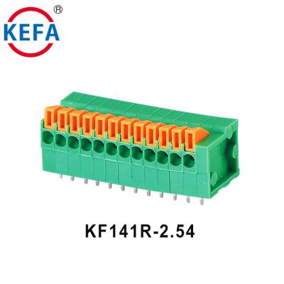 China PA66 screwless spring terminal block KF141R-2.54 150V 2A for sale