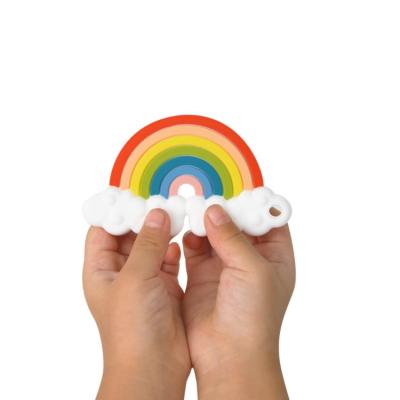 China Soft Toy Made in China with competitive price rainbow silicone baby teether can be customized baby teether, best price for sale