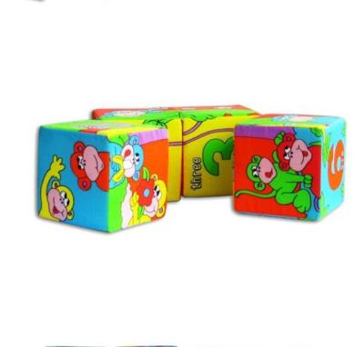 China Kids educatinal toy baby brain development DIY toys baby soft tissue square building stacking blocks toys for sale for sale