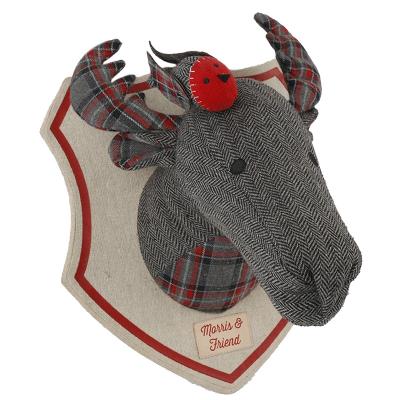 China Wall Decoration The Moose Stuffed Animal Plush Toy Wall Mount Head Decoration for sale