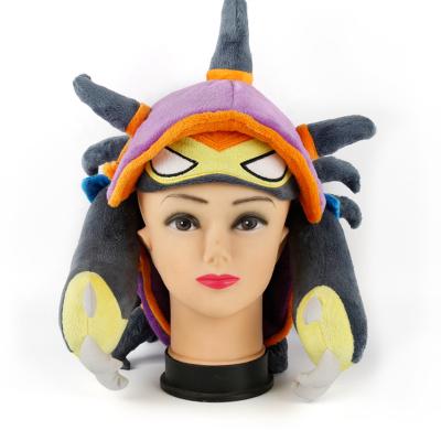 China Funny Plush Cartoon Character Stuffed Animal Head Hat Party Costume Hat for sale