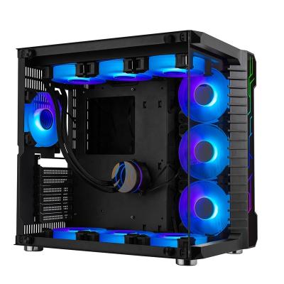 China Custom Black Case RGB Computer Fan Case PC Fans Computer Fan 120mm With Remote Control for sale