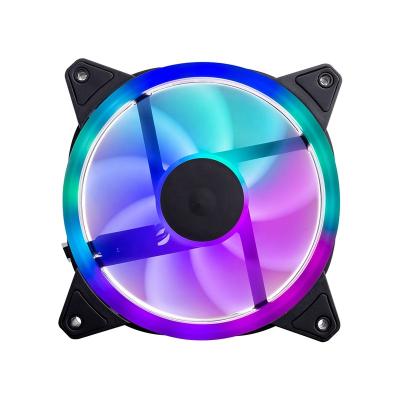 China Computer Case Custom 6 Pin 12V Slient Ring ARGB 120mm Fan Dual PC RGB Fans For CPU for sale