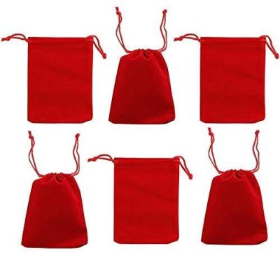 China Durable Premium Velvet Fabric Jewelry Pouches Drawstring Bags Christmas Candy Gift Bag for sale