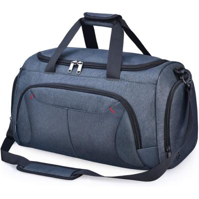 China Waterproof Polyester Large Sports Bag Weekender Gym Travel Duffel Bags With Shoes Compartment for sale