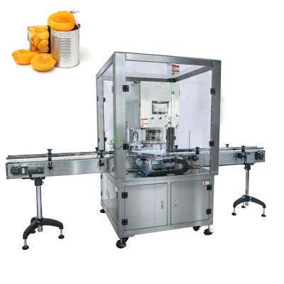 China Automatic Food Nitrogen Stream Fruit Canning Machine Vacuum Tin Can Seamer for sale