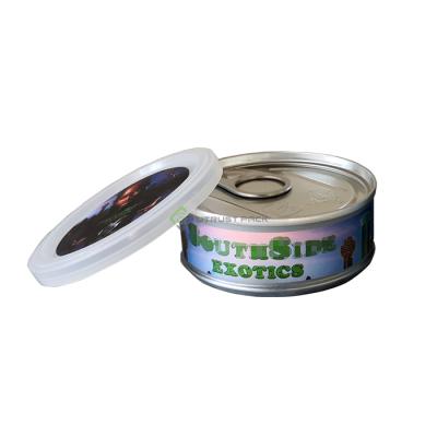 China 3.5g 100ml Weed Weed Tin Cans With Plastic Lid Smart Bud Cans Tin Can Air Tight for sale