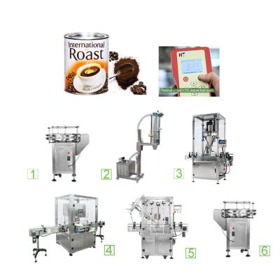 China Automatic Food Coffee Powder With Vacuum Powder Feed And Nitrogen Flushing Canning Production Line for sale