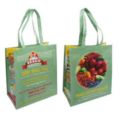 China Eco-Friendly Customize Recycled Shopping Bags RPET Grocery Tote Bags Laminated Large RPET Eco Friendly Product Bags for sale