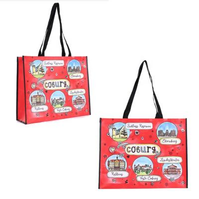 China Non Woven Laminated Jumbo Reusable Shopping Bag Customized Eco Friendly Eco Friendly RPET Printed Tote Bag Shopping for sale