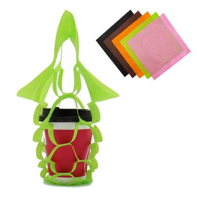 China PP Carry Bag Net Bag Milk Tea Coffee Tea Eco Friendly Die Cut Nonwoven Cup Holder for sale