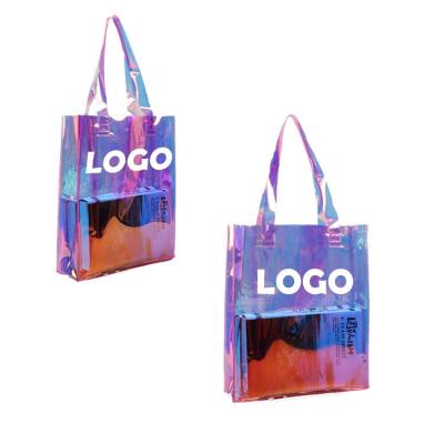 China Luxury Reusable Shopping Neon Bag Shining Jelly Tote Bag Custom Made PVC Tote Bag Waterproof Beach Bag for sale