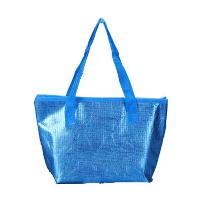 China Waterproof Disposable Blue Bike Cooler Bag Plain Plain Cooler Fashionable Lamination Bag Insulated Thermal Cooler Bag for sale