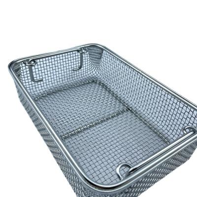 China Stackable Medical Equipment 304 Stainless Steel Cleaning , Disinfection Wire Mesh Basket for sale