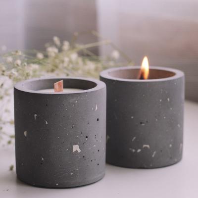 China Home Decoration Christmas Decorative Candle Logo Modern Wedding Votive Custom Candle Container Cement Jars for sale