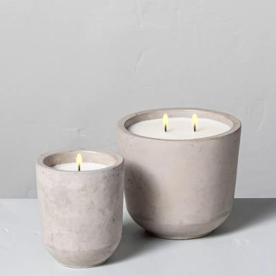 China Modern Matte Handmade Concrete Cement Candle Jars Home Decorative Popular Decorative Fancy Bowl Jar Wedding Design Decoration Cement Candle Jars for sale