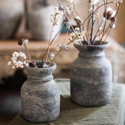 China Wholesale Minimalist Handmade Matte Table Decoration Vase Terracotta Cement Ceramic Vases for Home Decor for sale