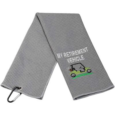 China QUICK DRY Microfiber Waffle Golf Towel With Embroidered Logo for sale