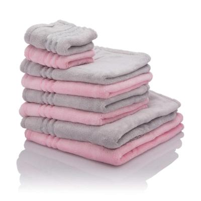 China Adult Soft Absorbent Quick Dry Custom Made Compressed Microfiber Coral Fleece Bath Beach Towels for sale